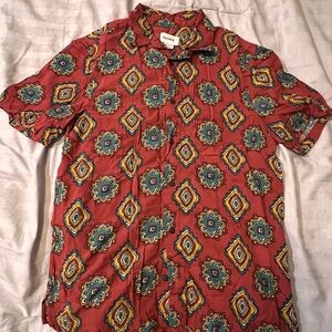 Navy Casual Button Down Shirt with Breathable Fabric and Relaxed Fit